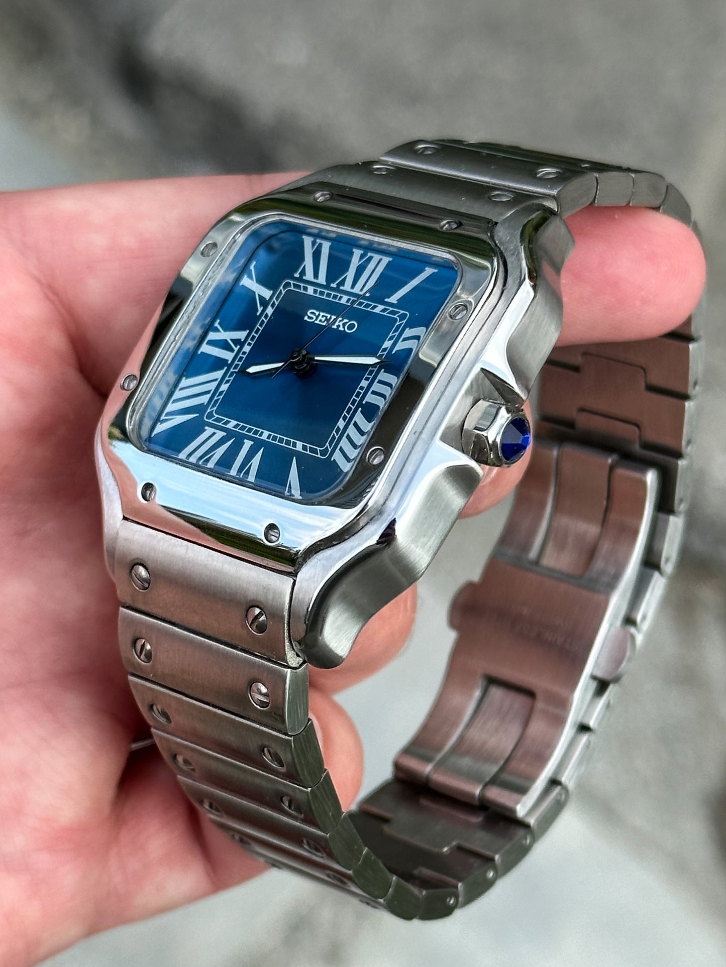 "Blue Dial" Santos Mod