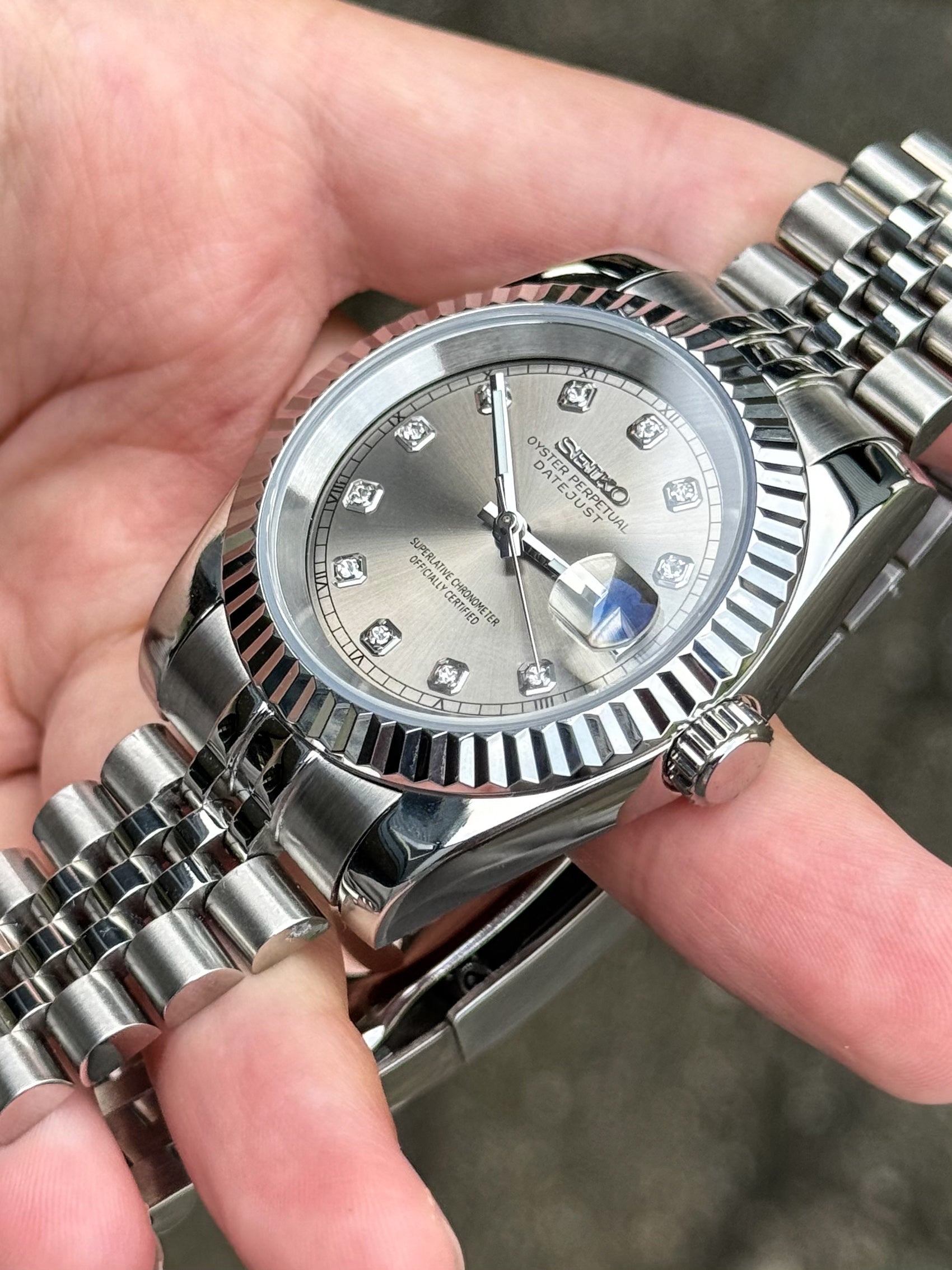 ’Rhodium Diamond’ Datejust Mod