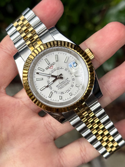 Two Tone "White Dial" Sky Dweller Mod