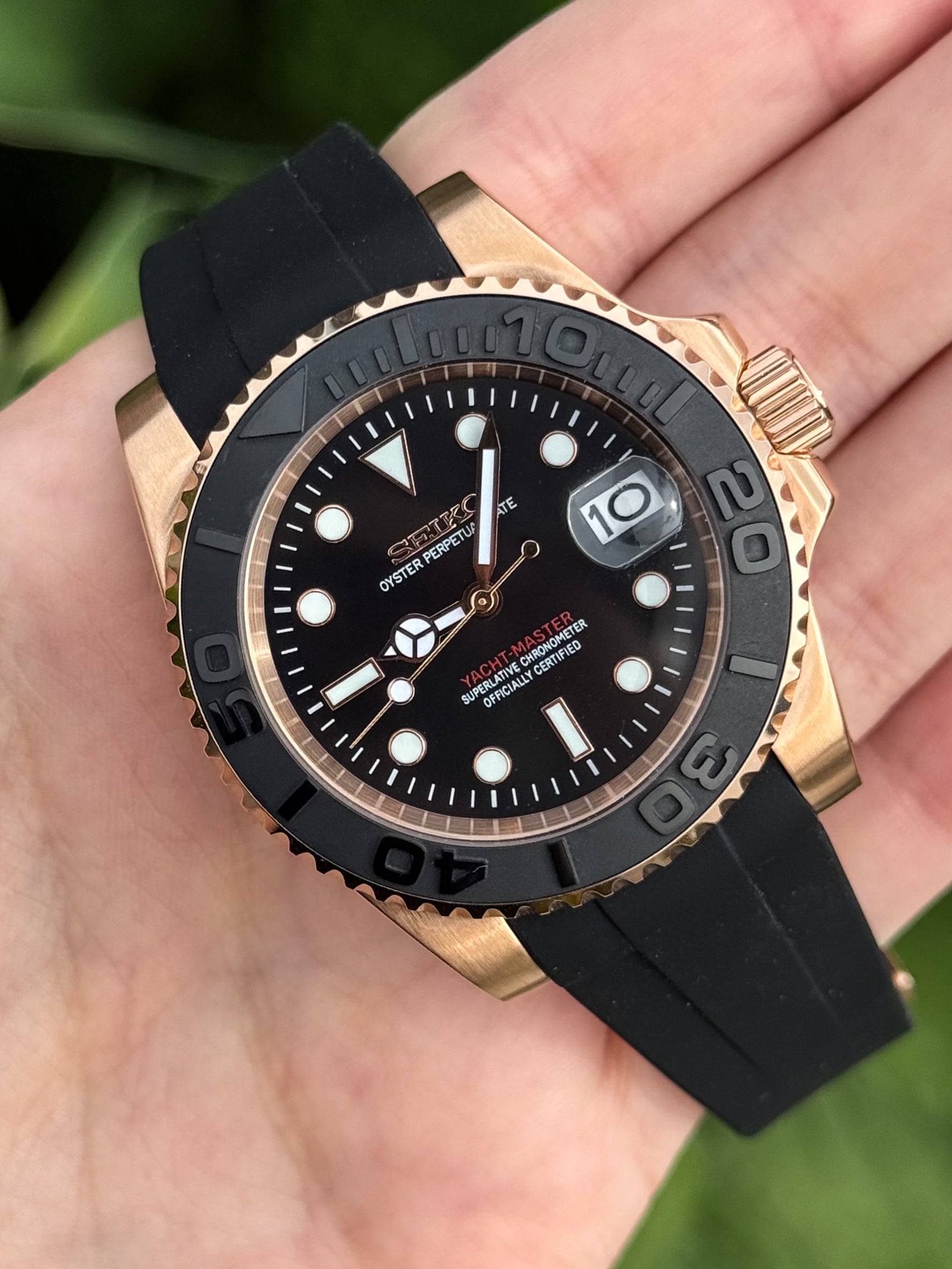 Master Rose Gold Seiko Yacht Master Black 268655 Rolex Yacht Master