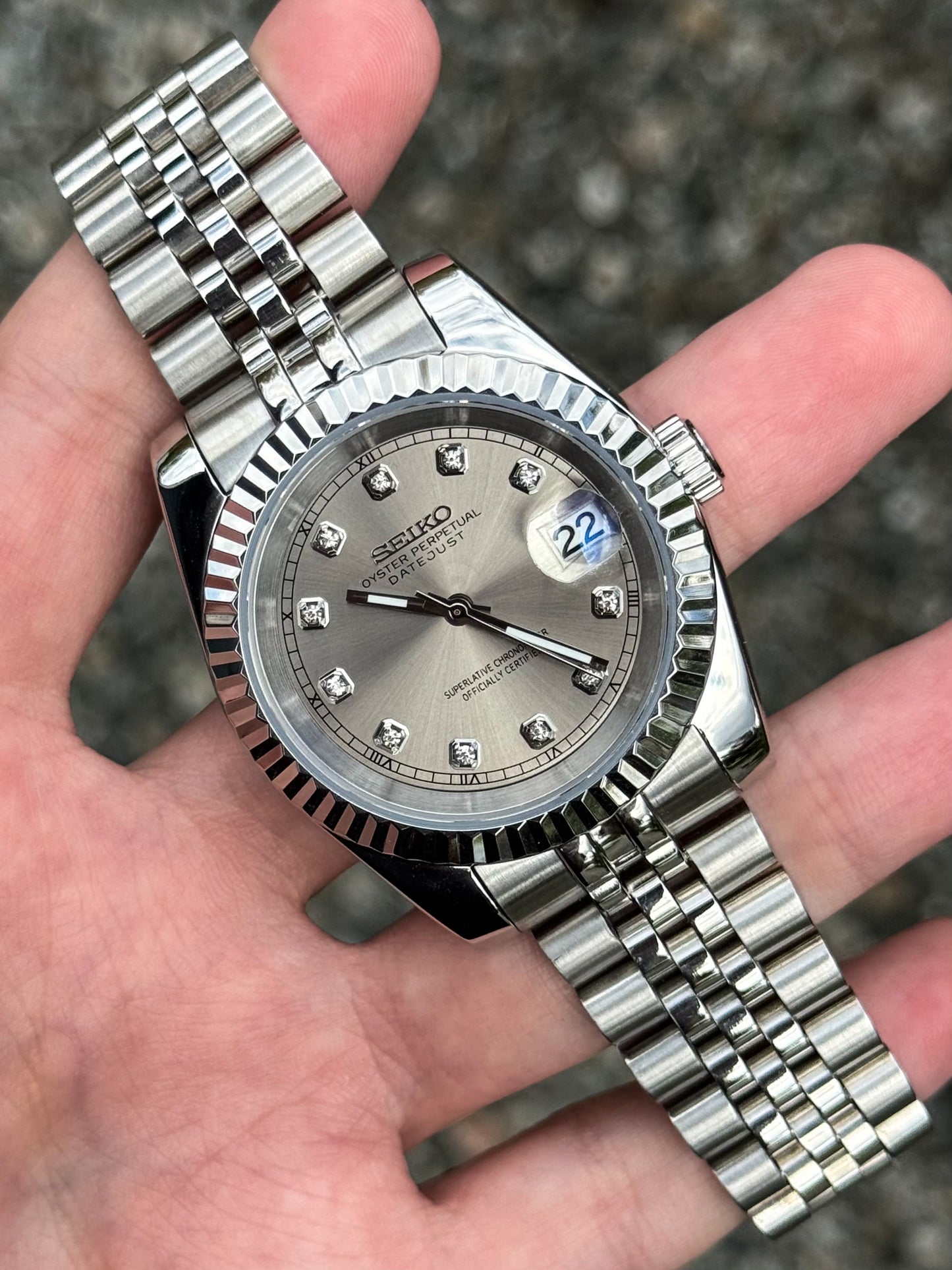 "Rhodium Diamond" Datejust Mod