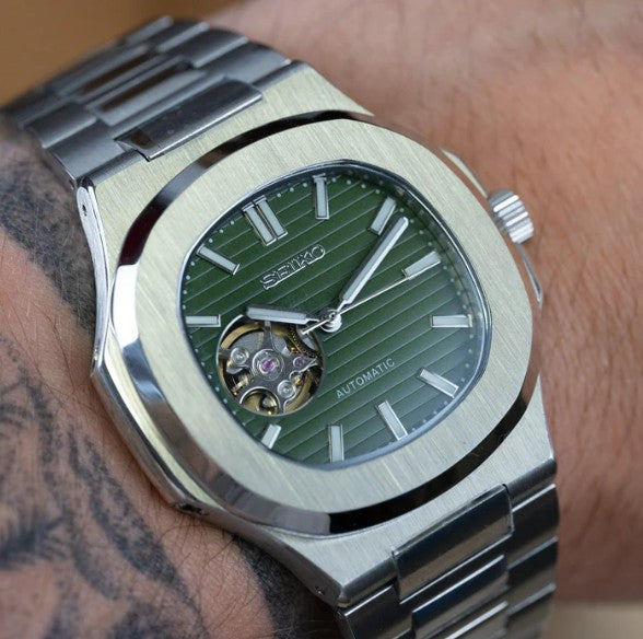 Open Heart "Green Dial" Nautilus Mod