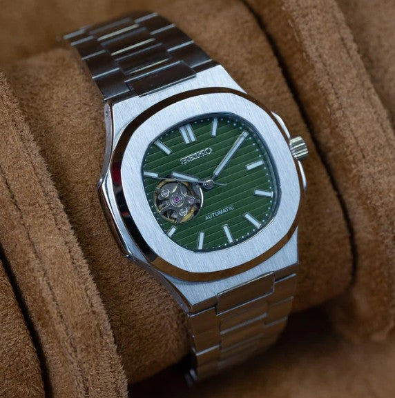 Open Heart "Green Dial" Nautilus Mod