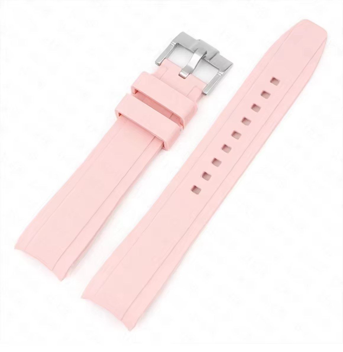 20mm Salmon Pink Rubber Strap