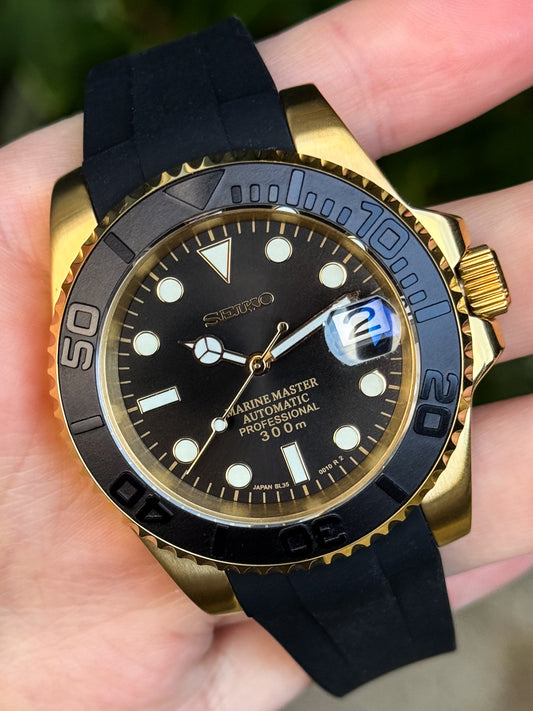(På lager) "Gold" Yacht-Master Rubber Mod