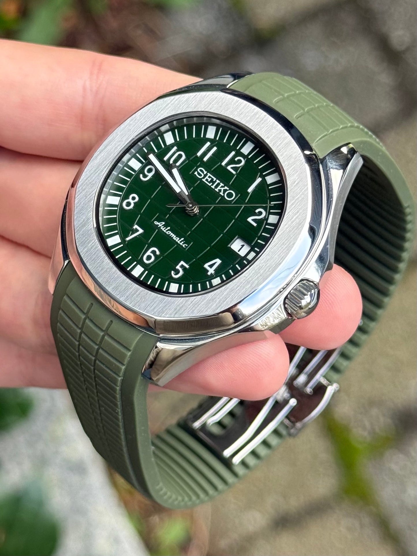 (På lager) ’Green Dial’ Aquanaut Mod