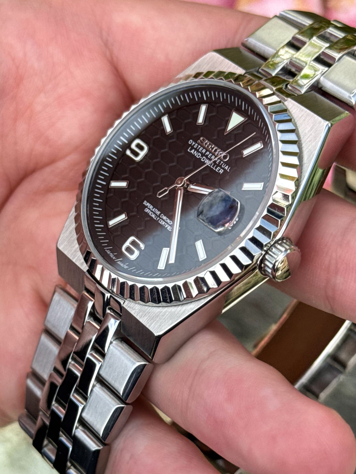 (På lager) "Black Dial" Land-Dweller Mod