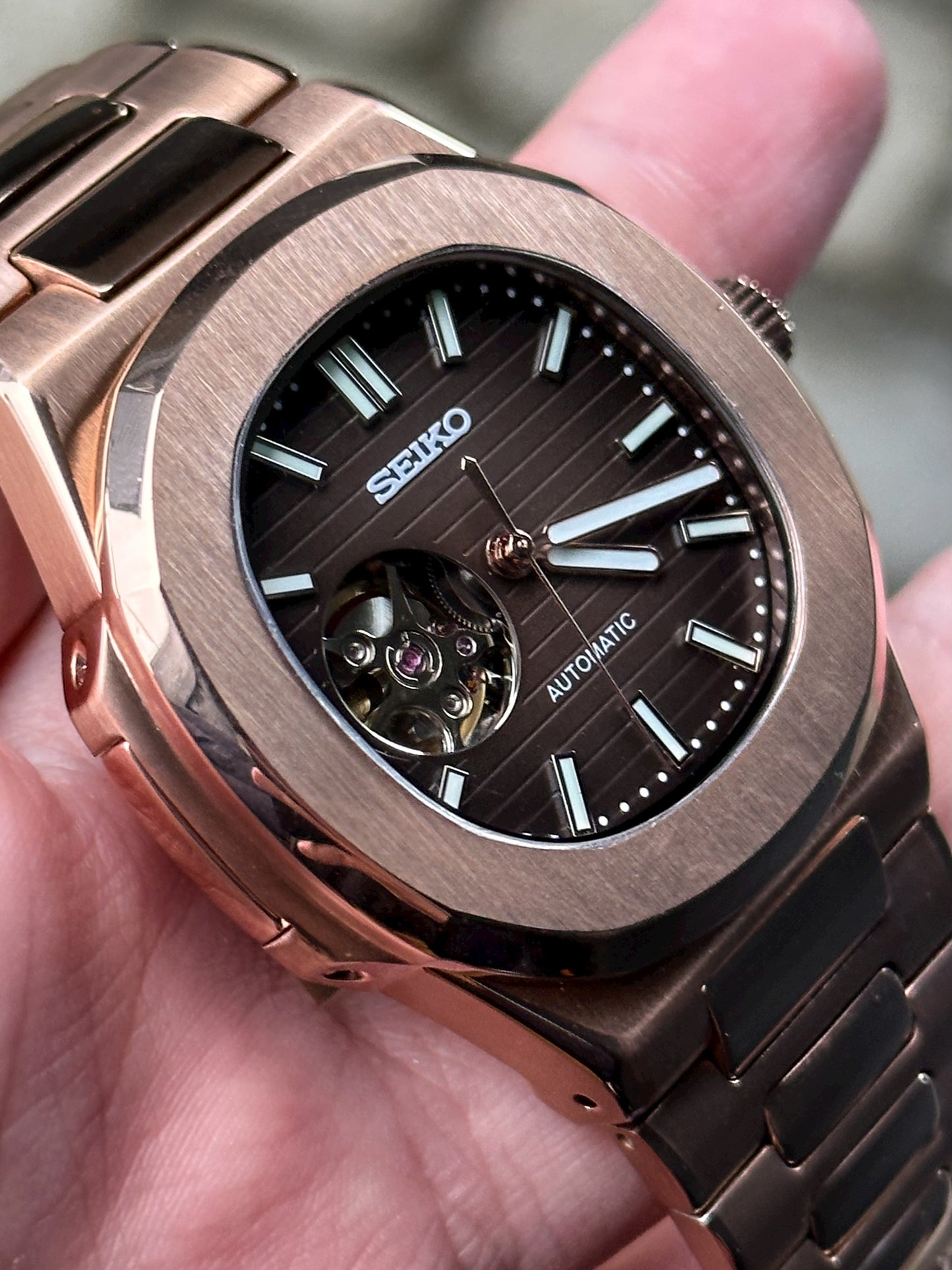 Rosegold "Open Heart" Nautilus Mod
