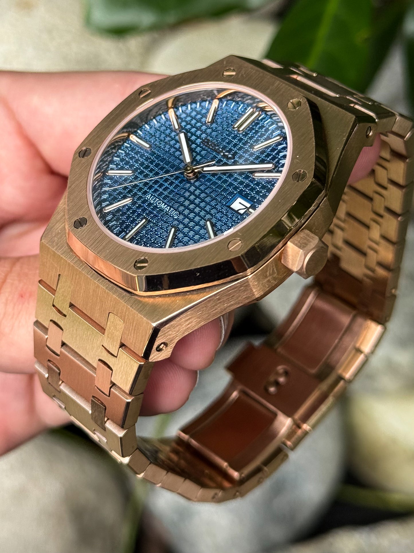 Rosegold "Blue Dial" Royal Oak Mod
