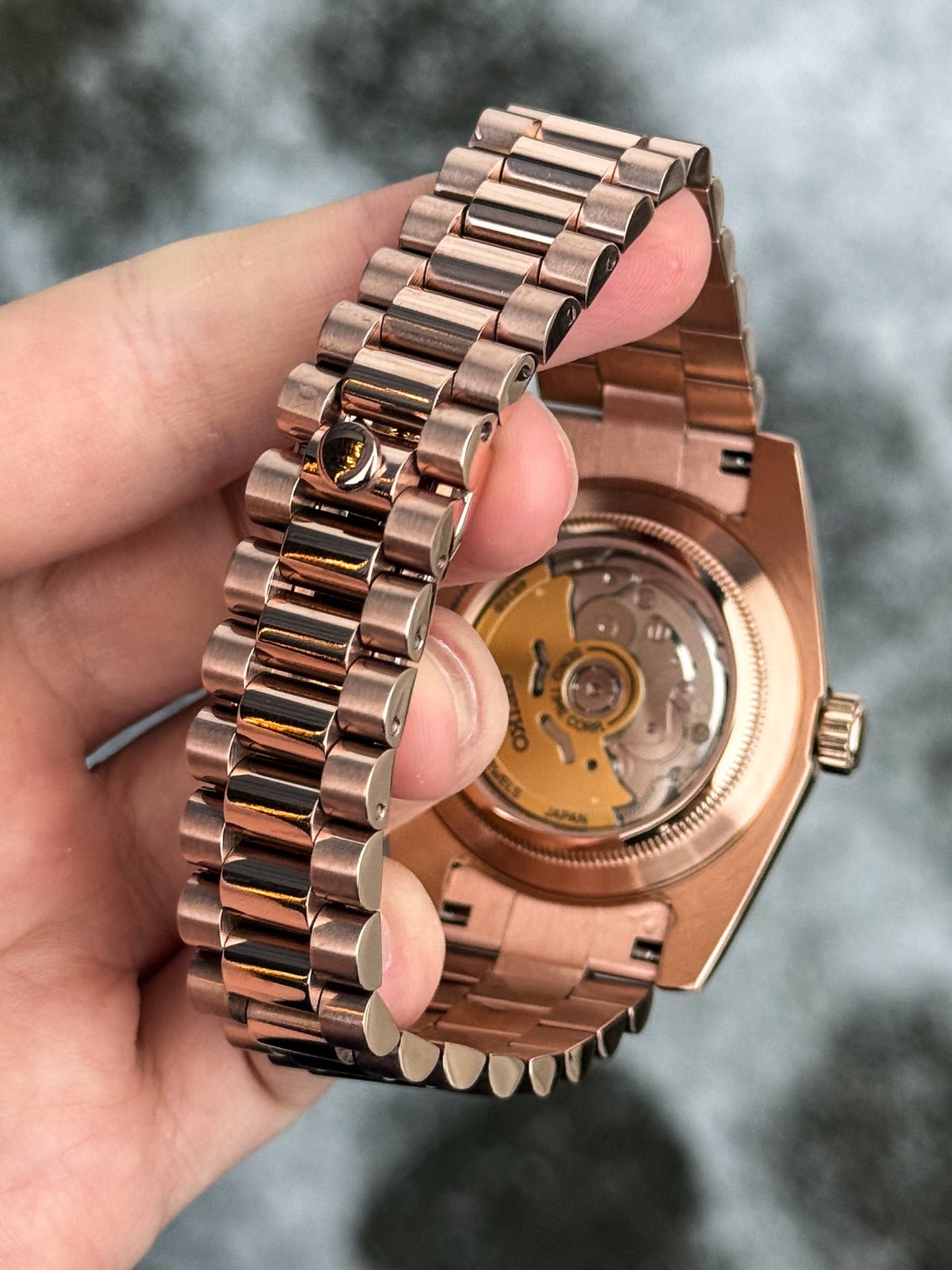 Rosegold "Olive Dial" President Mod
