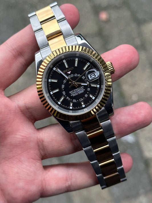 Two Tone "Black Dial" Sky Dweller Mod