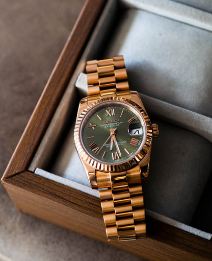 Rosegold "Olive Dial" President Mod