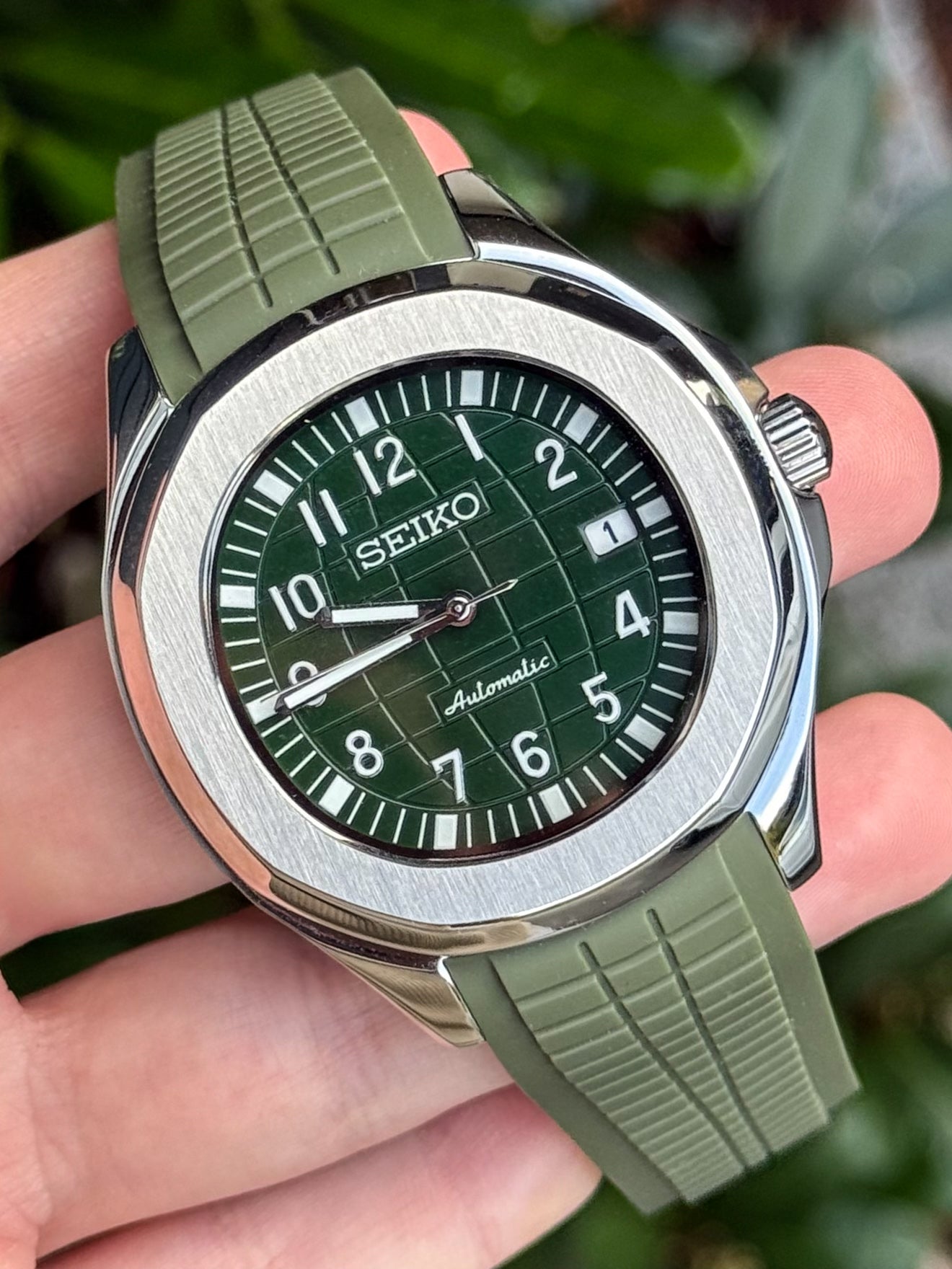 (På lager) ’Green Dial’ Aquanaut Mod