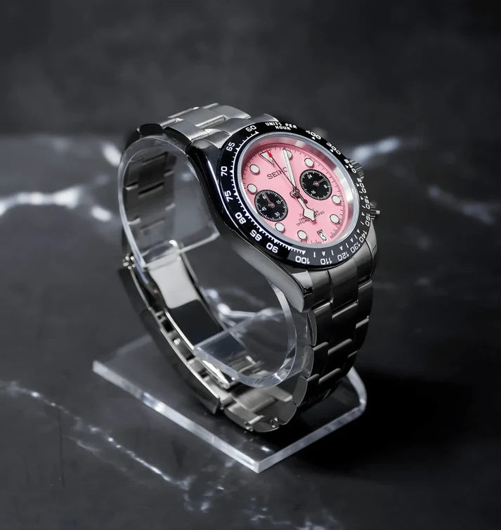 "Pink Flamingo" Black Bay Chrono Mod