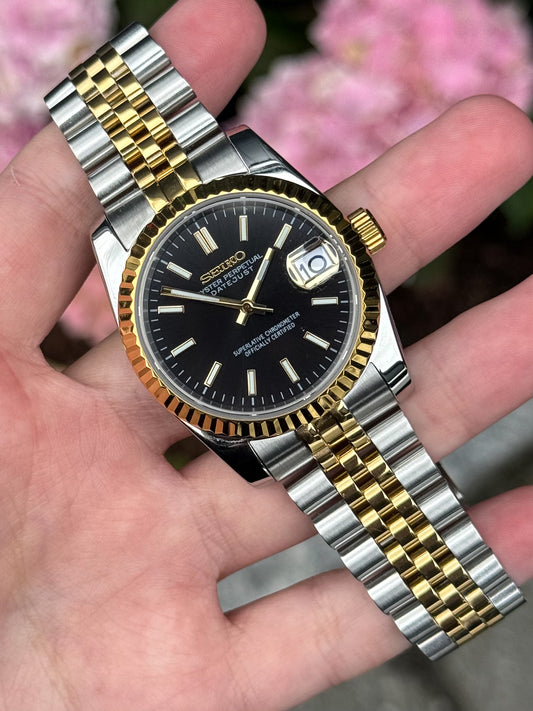 (På lager) Two Tone Datejust "Black Dial" 36mm Mod