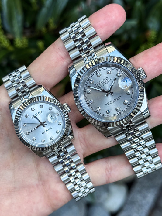 KLOKKESETT - "His & Hers" Diamond Datejust Mod