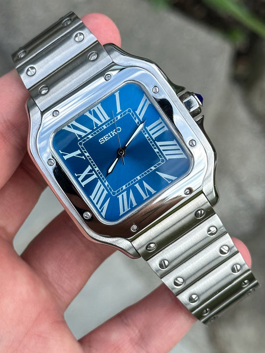 "Blue Dial" Santos Mod