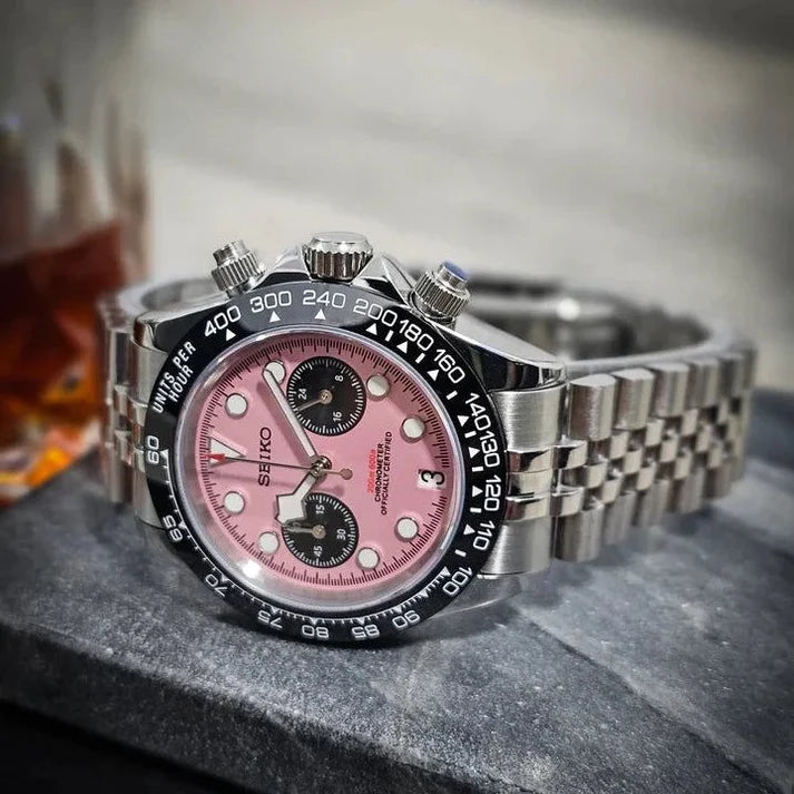 "Pink Flamingo" Black Bay Chrono Mod