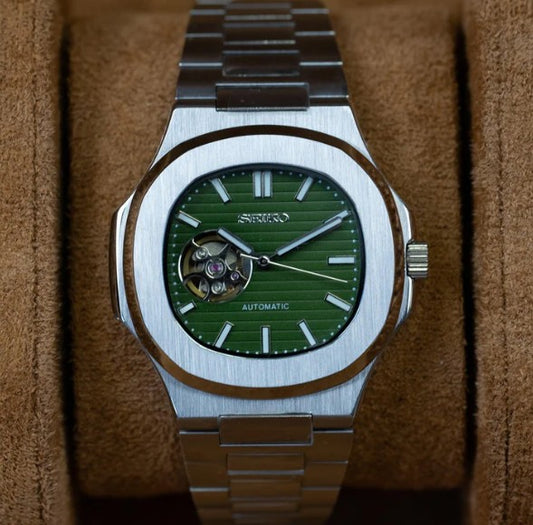 Open Heart "Green Dial" Nautilus Mod