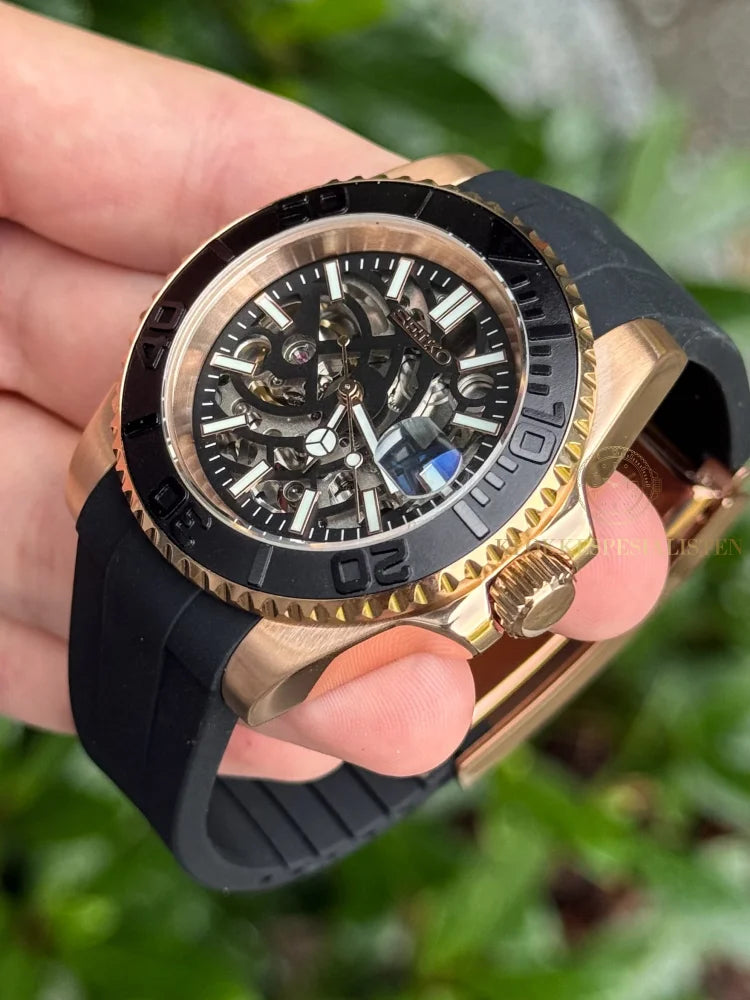 (På lager) Rosegold ’Skeleton’ Yacht-Master Mod