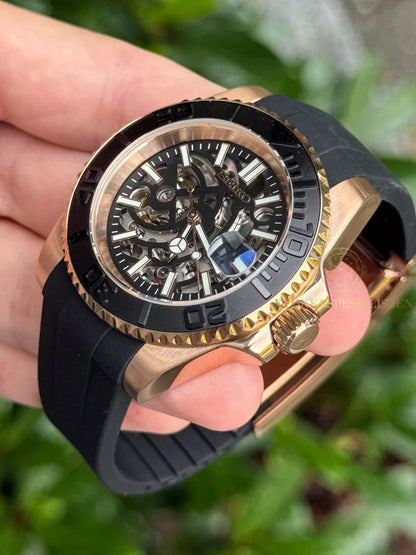 (På lager) Rosegold ’Skeleton’ Yacht-Master Mod