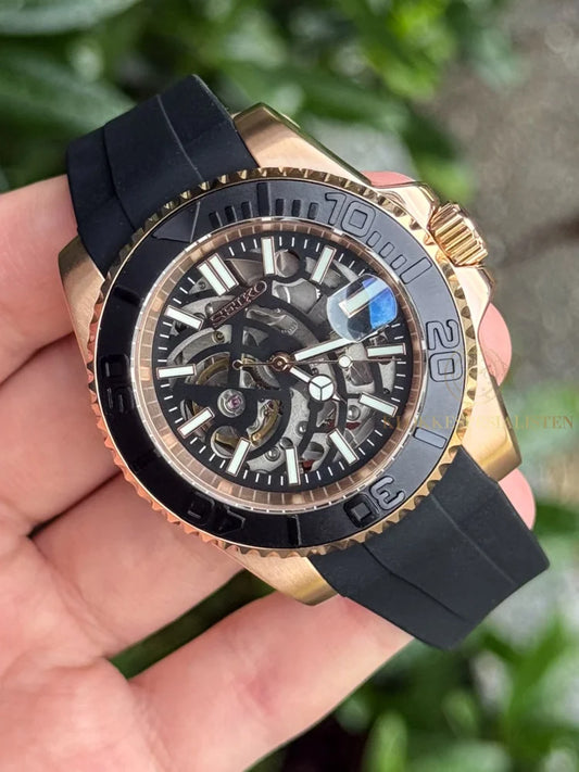 (På lager) Rosegold ’Skeleton’ Yacht-Master Mod