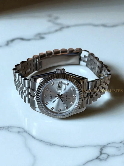 (På lager) ’Silver Diamond’ Datejust Ladies 31mm Mod