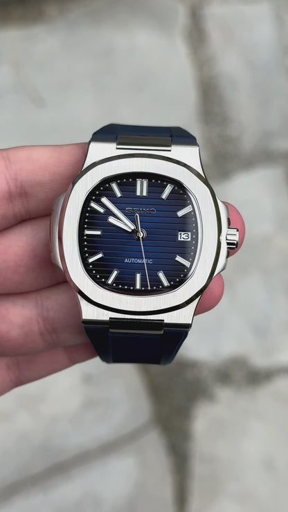 "Blue Dial" Nautilus Rubber Mod