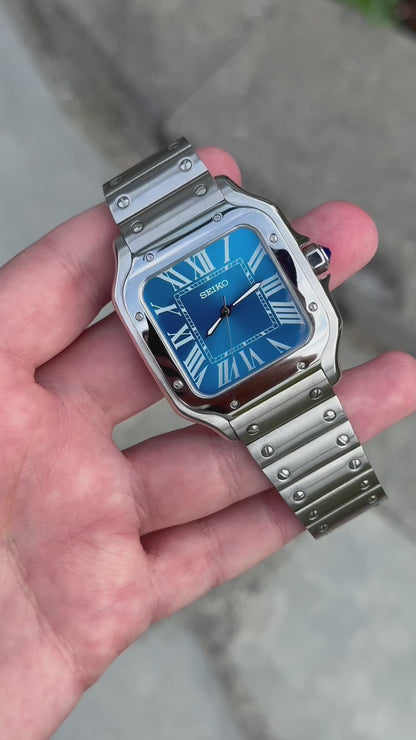 "Blue Dial" Santos Mod