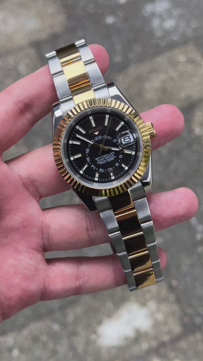 Two Tone "Black Dial" Sky Dweller Mod